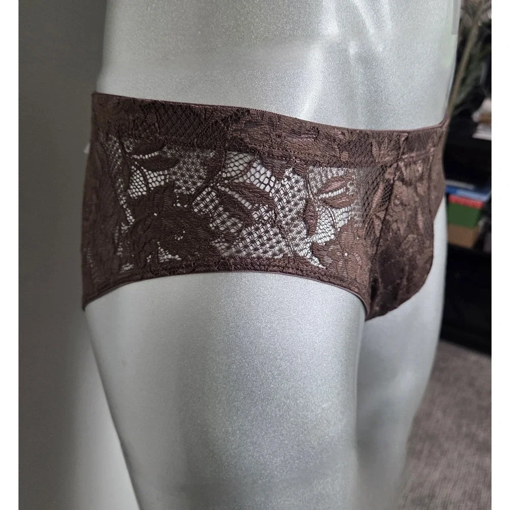Cosabella Never Say Never Mens Lace‎ Briefs Brown Floral Low Rise Underwear NWT